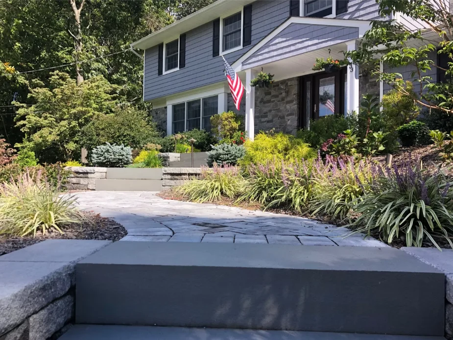 Rustic stone wall with planting pockets