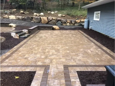 Terraced garden stone wall