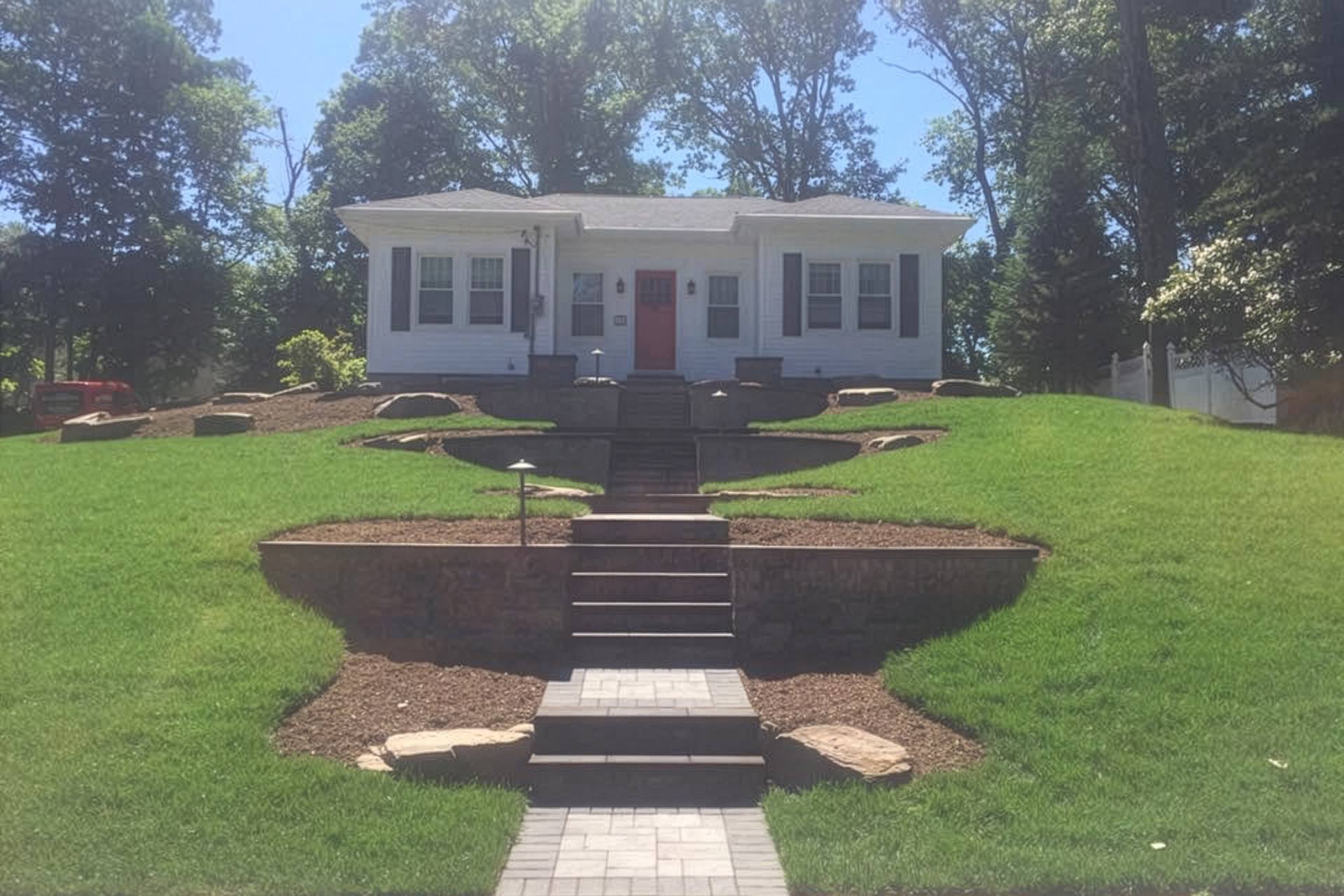 Front yard retaining wall
