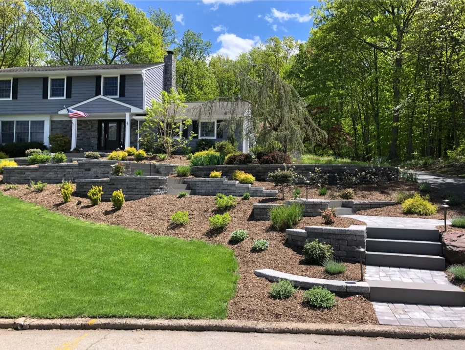 Planting bed with fresh mulch