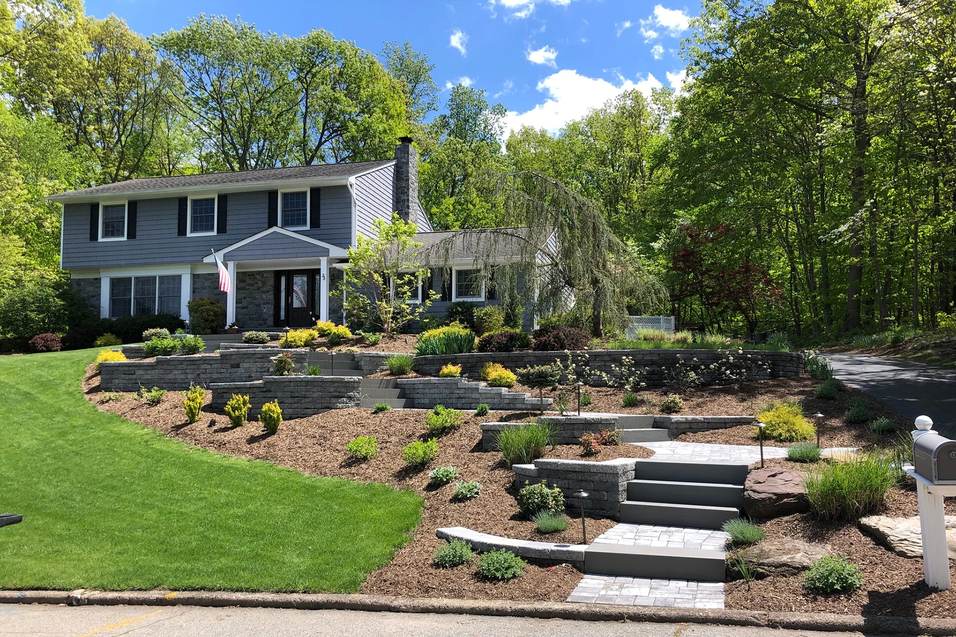 Front yard retaining wall